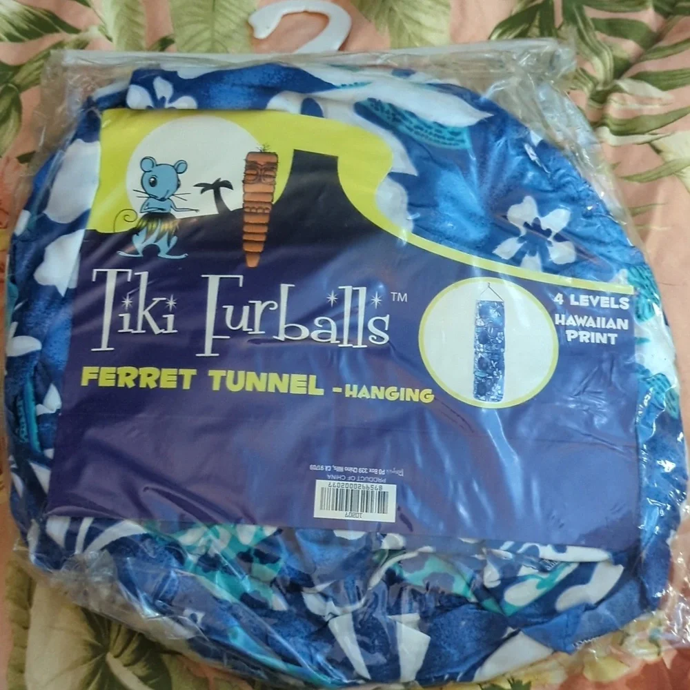 Tiki Furrballs Ferret Tunnel hanging Hawaiian new
